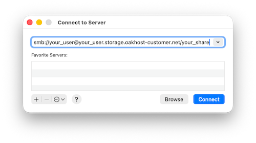 Mit Server verbinden Dialog